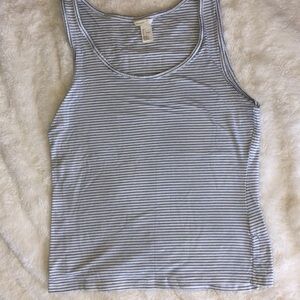 H&M White and Blue Stripe Tank‎